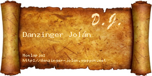 Danzinger Jolán névjegykártya