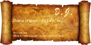Danzinger Jolán névjegykártya